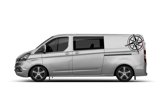 Back Half Compass Graphics Decals for Ford Transit Custom