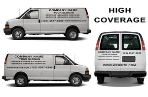 Package of company decals: Vinyl letters compatible with Chevrolet Express
