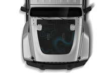Load image into Gallery viewer, Blue Topographic Hood Graphics Decals Compatible with Jeep Gladiator