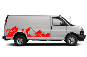 Mountain Graphics Vinyl Decals Compatible with Chevrolet Express
