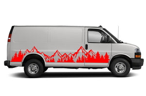 Mountain range Graphics Vinyl Decals Compatible with Chevrolet Express