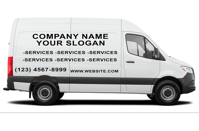 Package company decals Vinyl letters compatible with Mercedes Sprinter