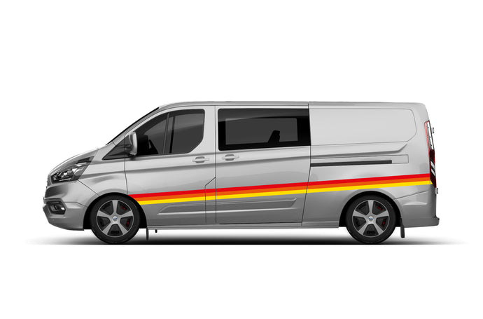 Retro Color Side Graphics Decals Compatible with Ford Transit Custom