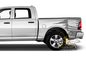 Bed USA Flag Graphics Kit Vinyl Decal Compatible with Dodge Ram 1500, 2500, 3500 2008 - Present 