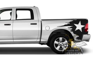 Bed Star Graphics Kit Vinyl Decal Compatible with Dodge Ram 1500, 2500, 3500 2008 - Present 