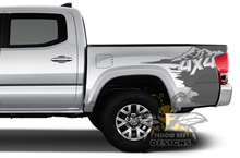Load image into Gallery viewer, 4x4 Bed Graphics Kit Vinyl Decal Compatible with Toyota Tacoma Double Cab.Black