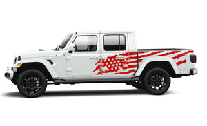 American Flag Jeep Gladiator 4 Door Mountains Decal Vinyl Graphic for JT Gladiator