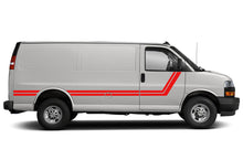 Load image into Gallery viewer, Double Center Stripes Graphics Vinyl Decals Compatible with Chevrolet Express