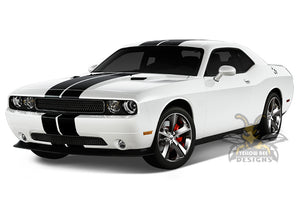 Double Line Rally Stripes Graphics decals for Dodge Challenger