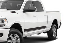 Load image into Gallery viewer, Dual Stripes Graphics Vinyl Decal Compatible with Dodge Ram Crew Cab 3500 Bed 6'4”