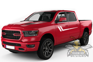 Hockey Stripes Graphics Kit Vinyl Decal Compatible with Dodge Ram Crew Cab 1500