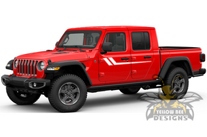 Hockey Stripes Graphics Kit Vinyl Decal Compatible with Jeep JT Gladiator 4 Door 2020