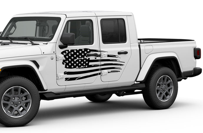 Door USA Flag Side Decals Graphics compatible with Jeep JT Gladiator