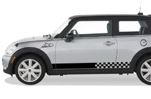 Load image into Gallery viewer, Mini Cooper Half Checkered Stripes Graphics Vinyl Decal Compatible with Mini Cooper