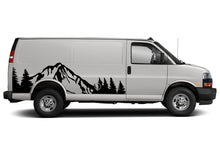 Load image into Gallery viewer, Mountain & Trees Graphics Vinyl Decals Compatible with Chevrolet Express