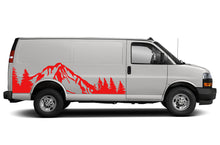 Load image into Gallery viewer, Mountain &amp; Trees Graphics Vinyl Decals Compatible with Chevrolet Express