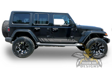 Load image into Gallery viewer, Mountains Stripes Graphics Kit Vinyl Decal Compatible with Jeep JL Wrangler 4 Door 2018-Present
