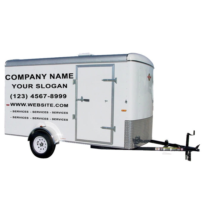 Vinyl Lettering, Graphics, Decals For 6' x 10' Enclosed Trailer

