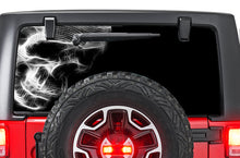 Load image into Gallery viewer, Black Skull Rear Window stickers JL Wrangler Perforated decals