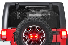 Load image into Gallery viewer, Perforated Black/White Eagle Flag USA Rear Window Decal Compatible with JL Wrangler