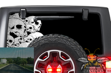 Load image into Gallery viewer, Black Skulls Rear Window stickers JL Wrangler Perforated decals