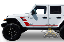 Load image into Gallery viewer, Rocket Stripes Graphics Kit Vinyl Decal Compatible with Jeep JL Wrangler 4 Door 2018-Present