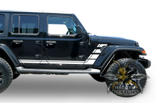 Load image into Gallery viewer, Rocket Stripes Graphics Kit Vinyl Decal Compatible with Jeep JL Wrangler 4 Door 2018-Present
