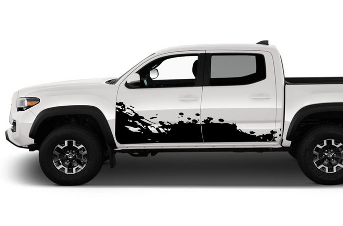 Side Doors Splash Graphics Decals Vinyl Compatible with Toyota Tacoma Double Cab