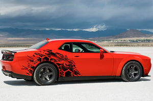 Side Angry Hornet Graphics Vinyl Decals Compatible with Dodge Challenger