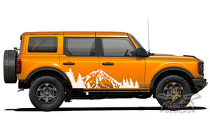 Side Door Mountain Trees Graphics Vinyl Decals for Ford bronco
