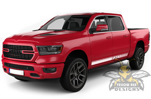 Side Stripes Graphics Kit Vinyl Decal Compatible with Dodge Ram Crew Cab 1500