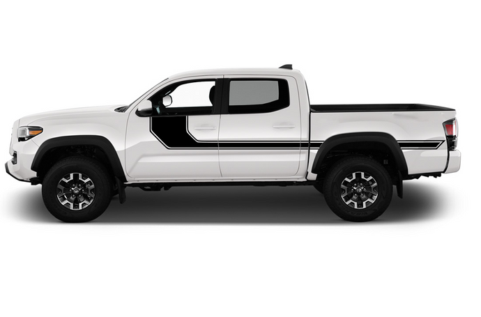 Solid Hockey Stripes Graphics Decals Vinyl Compatible with Toyota Tacoma Double Cab