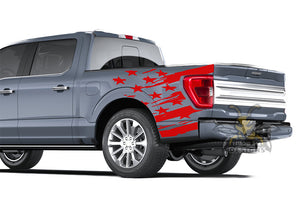 Ford F150 Tattered US Flag Bed Graphics Decals For Ford F150