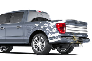 Ford F150 Tattered US Flag Bed Graphics Decals For Ford F150