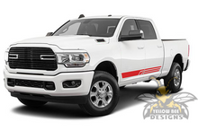 Load image into Gallery viewer, Three Lines Stripes Graphics Vinyl Decal Compatible with Dodge Ram Crew Cab 3500 Bed 6'4”