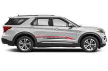 Load image into Gallery viewer, Triple Stripes Black Grey Red Graphics For Ford Explorer decals