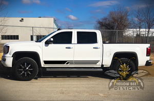 Triple Stripes Graphics Vinyl Decals Compatible with GMC Sierra decals