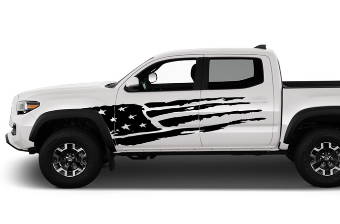 USA Side Graphics Decals Vinyl Compatible with Toyota Tacoma Double Cab