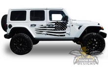 Load image into Gallery viewer, USA Flag Side Graphics Kit Vinyl Decal Compatible with Jeep JL Wrangler 2018-Present