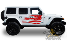 Load image into Gallery viewer, USA Flag Side Graphics Kit Vinyl Decal Compatible with Jeep JL Wrangler 2018-Present