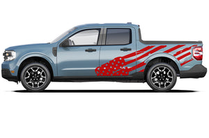 US Flag Side Graphics Vinyl Decals Compatible with Ford Maverick