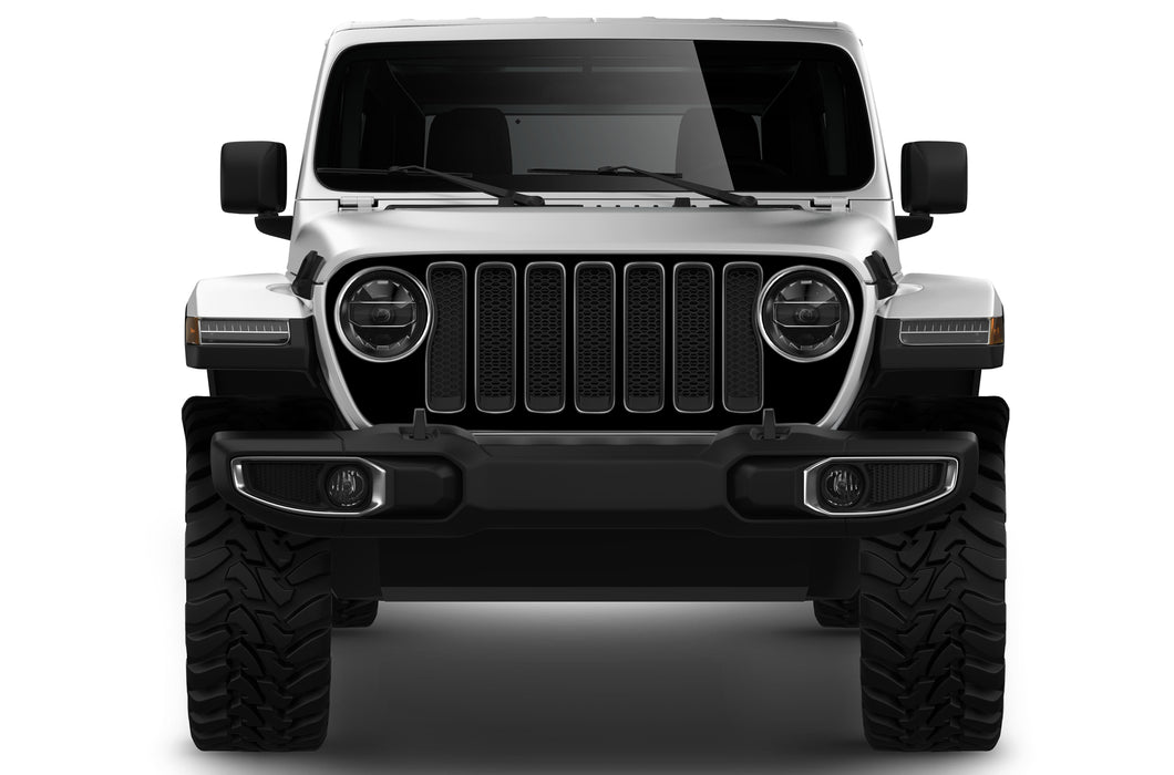 Blackout Grille Graphics Decals Compatible with Jeep JL Wrangler