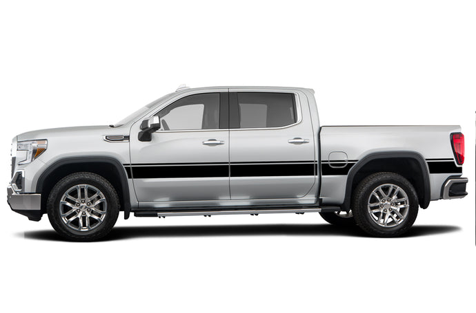 Center Side Stripes Graphics Vinyl Compatible with GMC Sierra decals