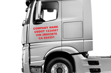 Load image into Gallery viewer, Company Name and Three Regulation Truck Decals, 2 Set (Great for USDOT)
