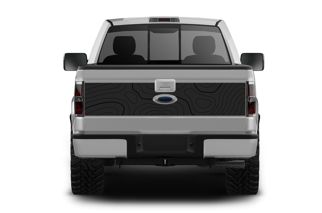 Topographic Print Tailgate Graphics Decals Compatible with Ford F150 2009-2014
