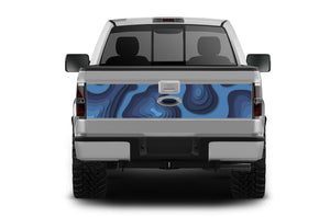 Blue Topographic Print Tailgate Graphics Decals For Ford F150 2009-2014