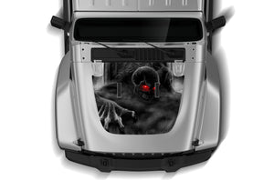 Ghost Skull Print Hood Graphics Decal Compatible with Jeep JL Wrangler