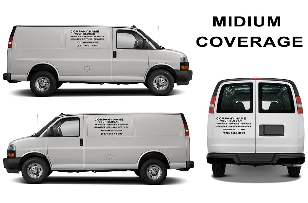 Package of company decals: Vinyl letters compatible with Chevrolet Express