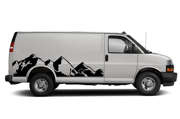 Mountain Graphics Vinyl Decals Compatible with Chevrolet Express