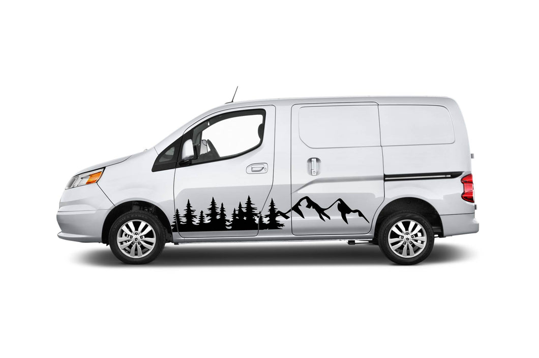 Mountain and Trees Graphics Decals Compatible with Nissan NV200